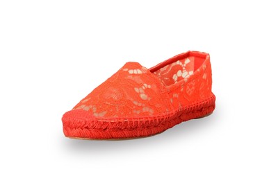 Dolce & Gabbana Women's Red Lace Loafers Espadrilles Shoes US 7 IT 37