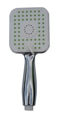 SQUARE STYLE HANDHELD SHOWER HEAD, MULTI SPRAY, ABS & CHROME, RUBBER NOZZLES
