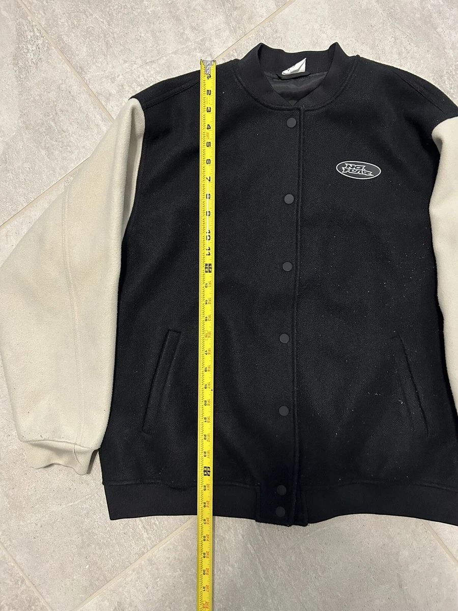 No Fear H&M Oversized Varsity Jacket Black Medium