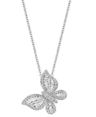 EFFY DIAMOND & WHITE GOLD BUTTERFLY PENDANT
