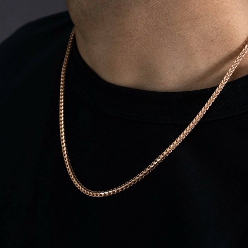 3mm 14k Rose Gold Diamond Cut Franco 