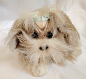 Toys R Us Animal Alley Long Hair Shih Tzu Brown White Plush Dog 2000 Vintage