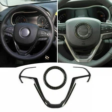 Carbon Fiber Steering Wheel Cover Trim Bezel for Jeep Grand Cherokee Accessories
