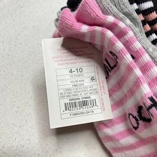Xhilaration Womens Low Cut Socks sz 4 - 10 Multicolor Striped 10 Pairs NEW - Picture 23 of 24