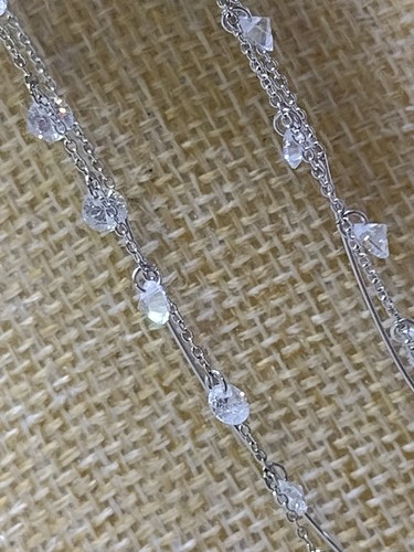 Pendientes colgantes brillantes diamantes de imitación cadena cascada 4,75" gota nuevos sin etiquetas - Imagen 8 de 17