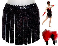 Lot of 6 Swing With Me Dance Costume 4-CS  2-6x7 Fringed Skirt  Headpiece Only