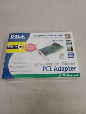 D-Link PCI Adapter Model DFE-530TX+ Ethernet Adapter New In Sealed Box