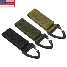 Tactical Molle Heavy Duty Key Ring Holder Police Security Keychain Belt Clip