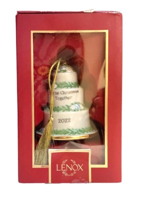 NEW Lenox 2022 Porcelain Christmas Ornament ''Our 1st Christmas Together'' Cake