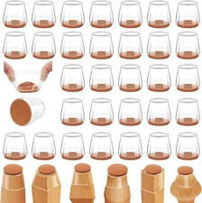 36Pcs Silicone Chair Leg Floor Protectors,Floor Protectors for Chairs,Rubber Cha