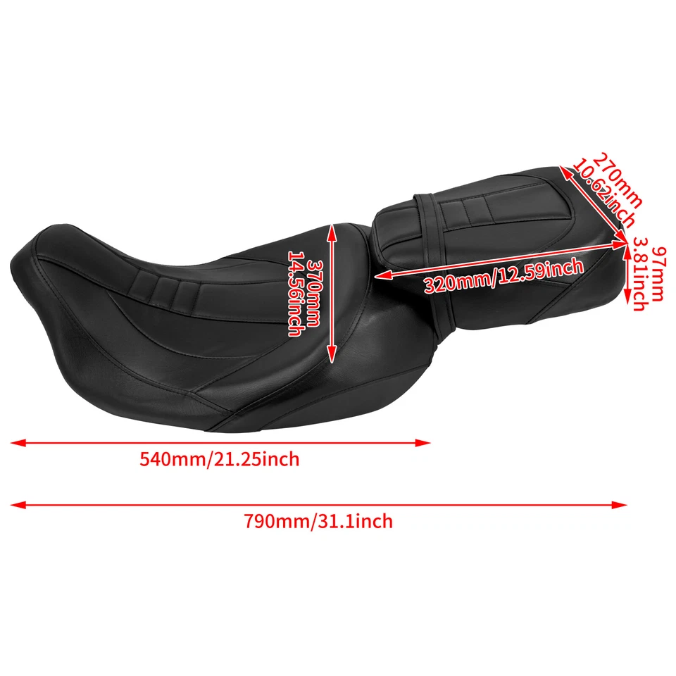 Siège passager conducteur adapté pour Harley Touring Street Road Glide 2009-2023 - Photo 2/4