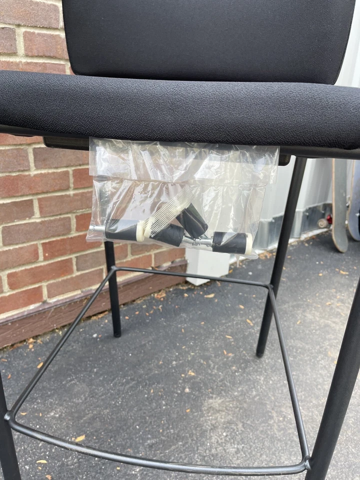 HON Accommodate Cafe Stool with Fixed Arms and Textured Frame, Black - Image 4 of 4