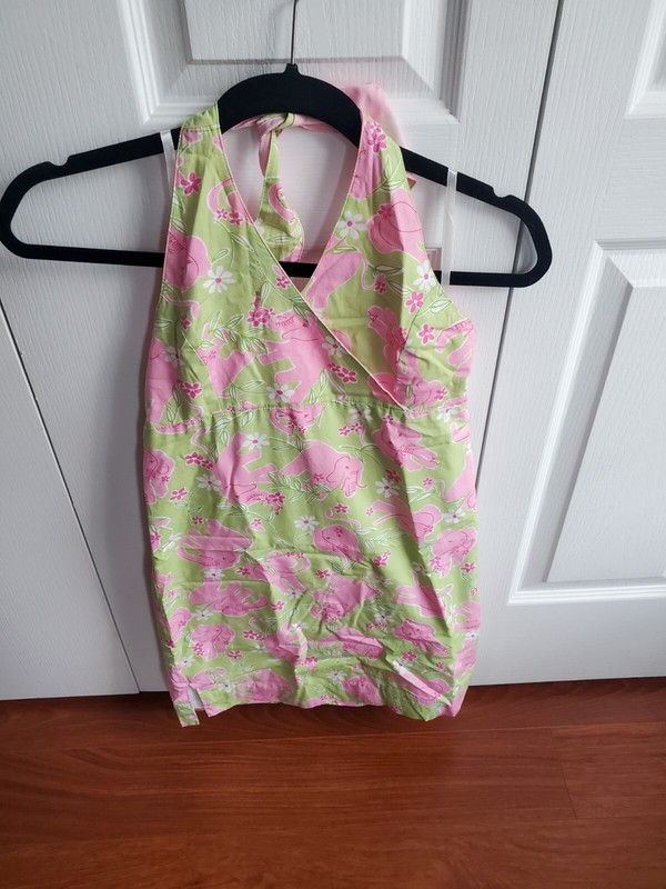 Lilly Pulitzer Girls Size 14 Elephant Print Halter Sundress