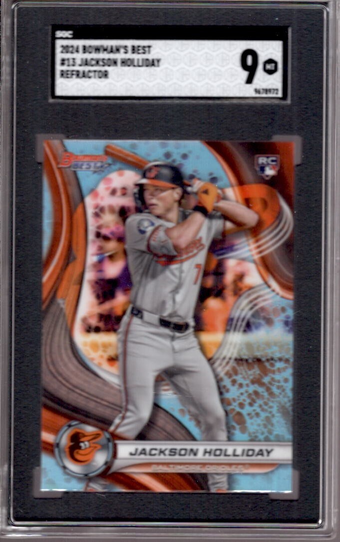 JACKSON HOLLIDAY 2024 Bowman's Best #13 SGC 9 Mint Refractor Rookie RC