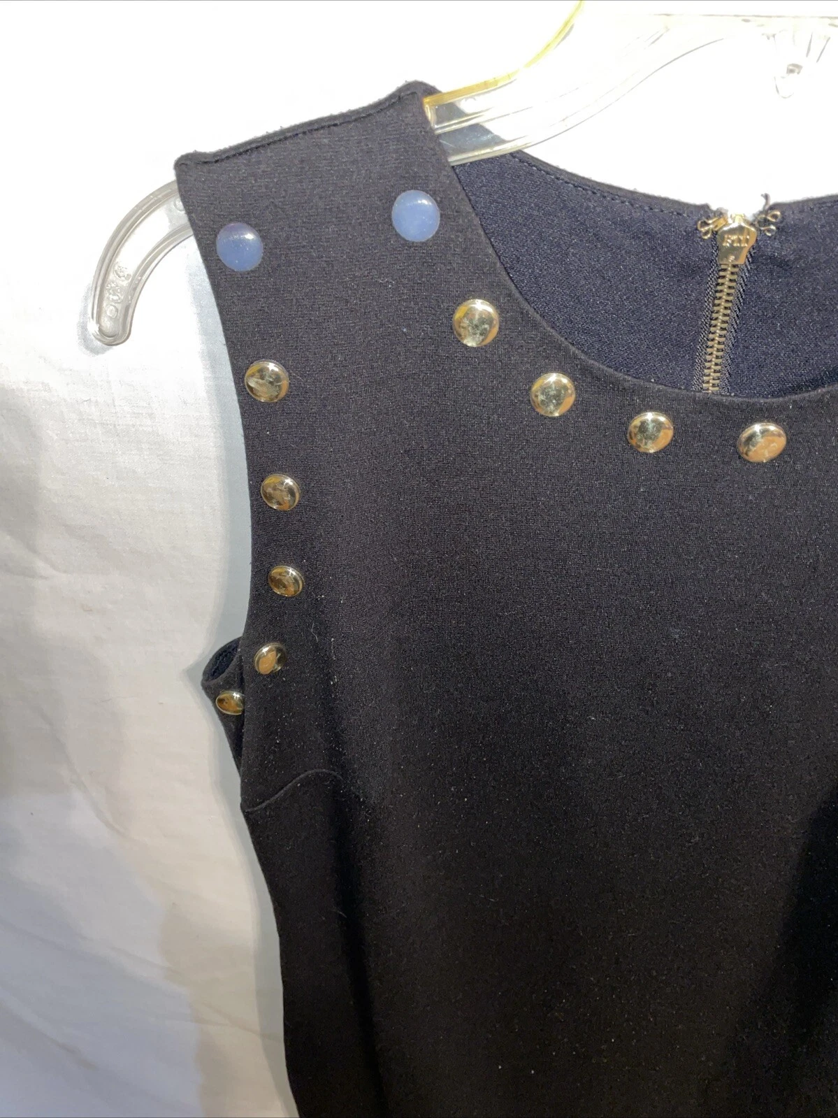 Abito MIDI donna Michael Michael Kors taglia media nero bottoni oro che esce