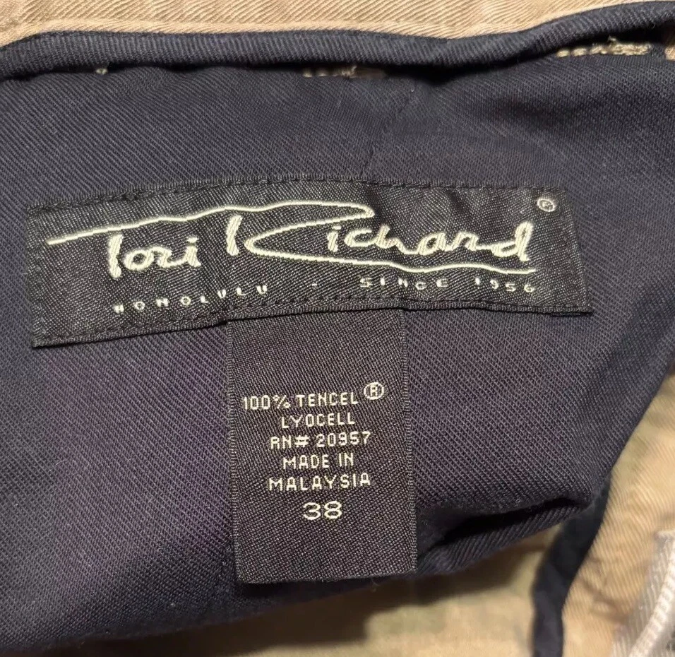 Tori Richard Men's Beige Pleated Front Tencel Lyocell Tailored Shorts Size 38 - Изображение 3 из 4