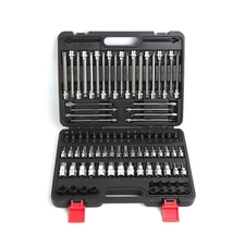SAE & Metric Bit Socket Set,1/4" 3/8" & 1/2" Drive Torx Hex Bit Tools Set 107pcs