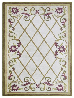 Eco-Friendly Hand Tufted Wool Area Rug Contemporary Cream