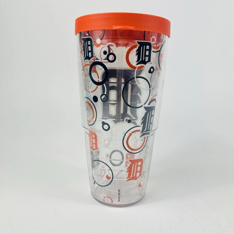 Стакан Detroit Tigers Tervis пластиковый с изоляцией 24 унции с крышкой синий оранжевый подарок - Изображение 3 из 4