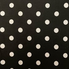 Black White Polka Dot Lightweight Cotton Quilting Fabric 59x46 1/2 inch Dots