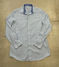 Perry Ellis Men's Portfolio Shirt Blue, Slim Fit, Long Sleeve, Button-Up Size L