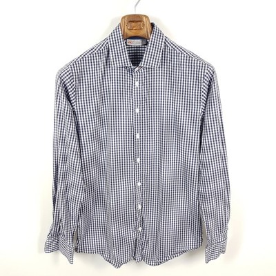 Kjus Hemd Retiro LS Shirt Herren Gr. 50 M Blau Weiß Kariert Slim Stretch Outdoor