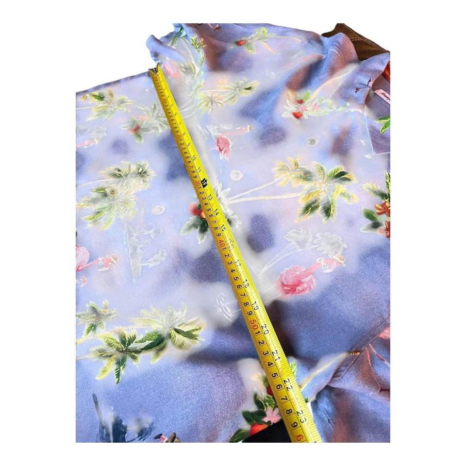 Tommy Bahama Shirt Mens Large Silk Flock Party Flamingo Florida Camp Hawaiian - Image 4 of 4