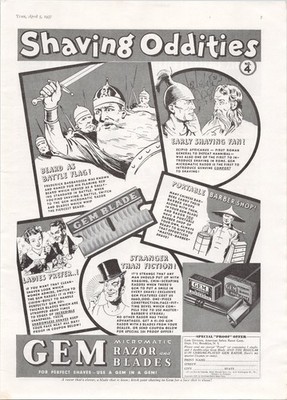 Gem Micromatic Razor and Blades 1937 Vintage Print Ad Shaving Oddities