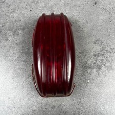 VTG Red Glass Ribbed Marker Light Lens Replacement for Antique Vehicle 3" x 1.5"