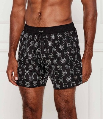 PHILIPP PLEIN BEACHWEAR SHORT TROUSERS CRYSTAL.