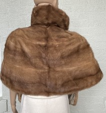Vintage Brown Genuine Mink Fur Luxury Shawl No Damage Looking Amazing USA