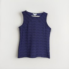 Liz Claiborne Womens Purple Black Geometric Knit Sleeveless Tank Top Size M
