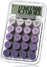 Mr. Pen- Mechanical Switch Calculator, 10 Digits, Purple Calculator, Transparent