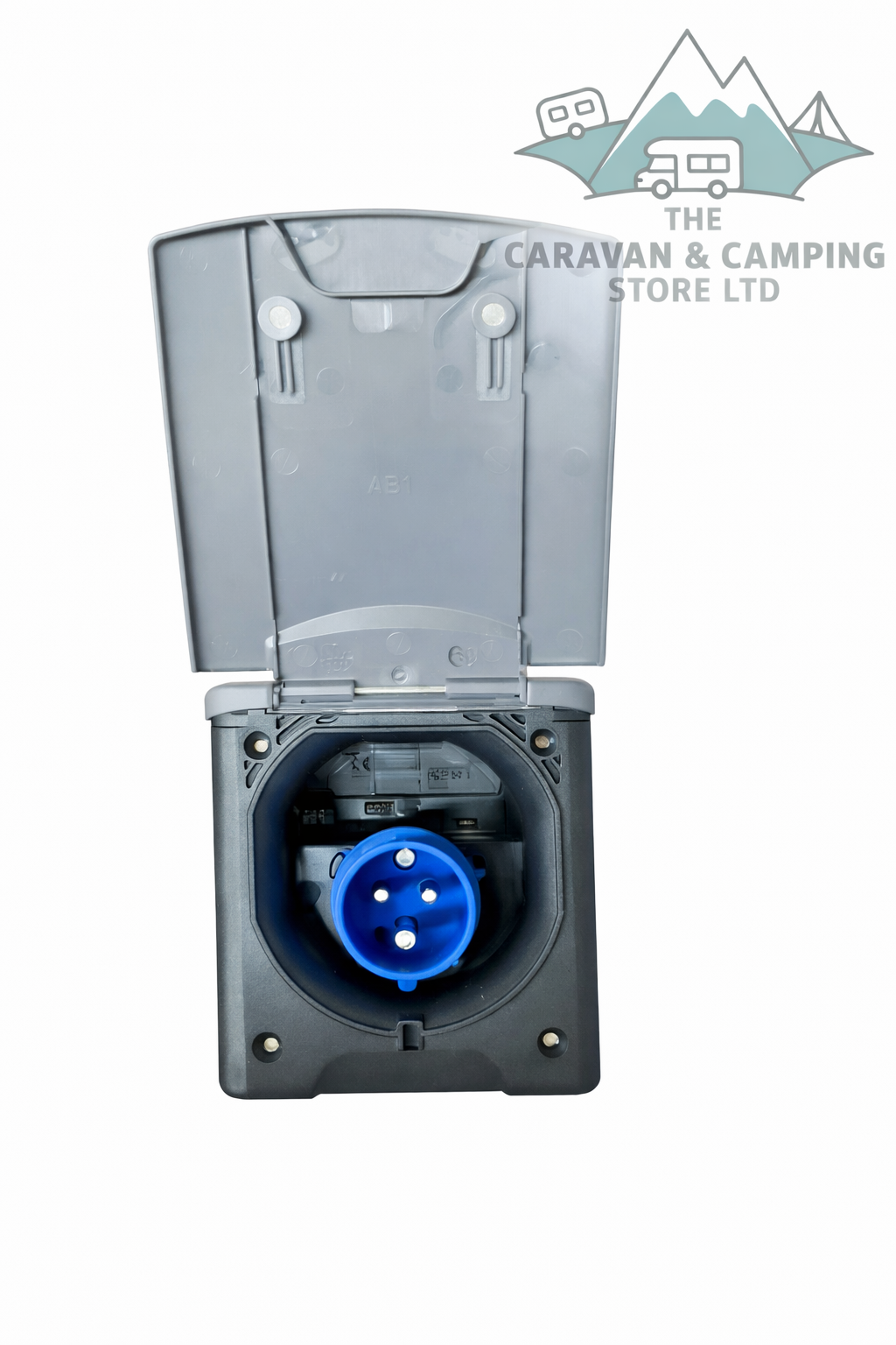 Deluxe Flush Fit Mains 240v Inlet with Magnetic Closing Flap - FAWO GREY