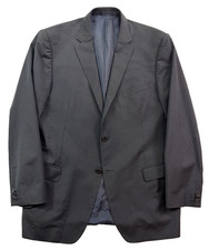 Ermenegildo Zegna 52R 42R black gray stripe blazer jacket sport suit coat wool