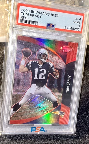 2003 Red Bowmans Best Tom Brady PSA 9 Low Pop 2 9/50