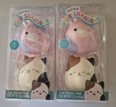 Two Packs Squishmallows Lip Gloss Set New! *Free Shipping* 4 Lip Glosses Total