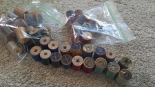 Bulk 35+ Vintage Wooden Spools Silk Thread Holland Eureka Nonotuck 100 / 200 yds