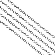 33 Feet Unfinished Cable Chain Link Chain 2mm for Jewelry Making, Black