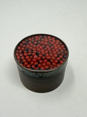 Vintage Sterling Silver Pre-Columbian Huayruro Seed Wood Trinket Box Peruvian