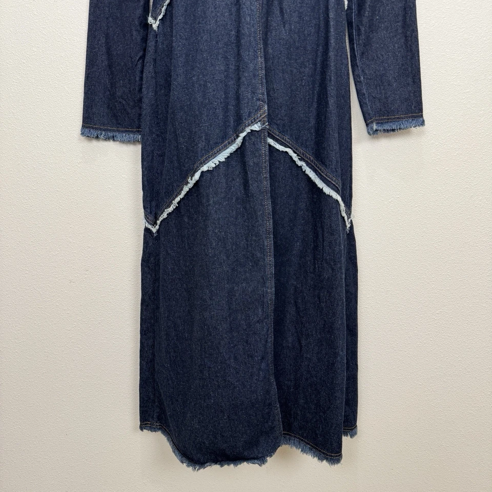 Chaqueta Paris Azul De Colección Para Mujer Gabardina Azul Medio Y2K Denim Oscuro Occidental Foto 3 de 4