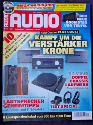 AUDIO 12/21, SONOR CLARO 8.2, FYNE F 702, AVM OVATION PA/MA 8.3, TEUFEL BOOMSTER