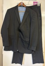 Burton Men’s Dark Grey 2 Piece Pinstripe Suit Chest 42” Waist 32” Inside Leg 31”