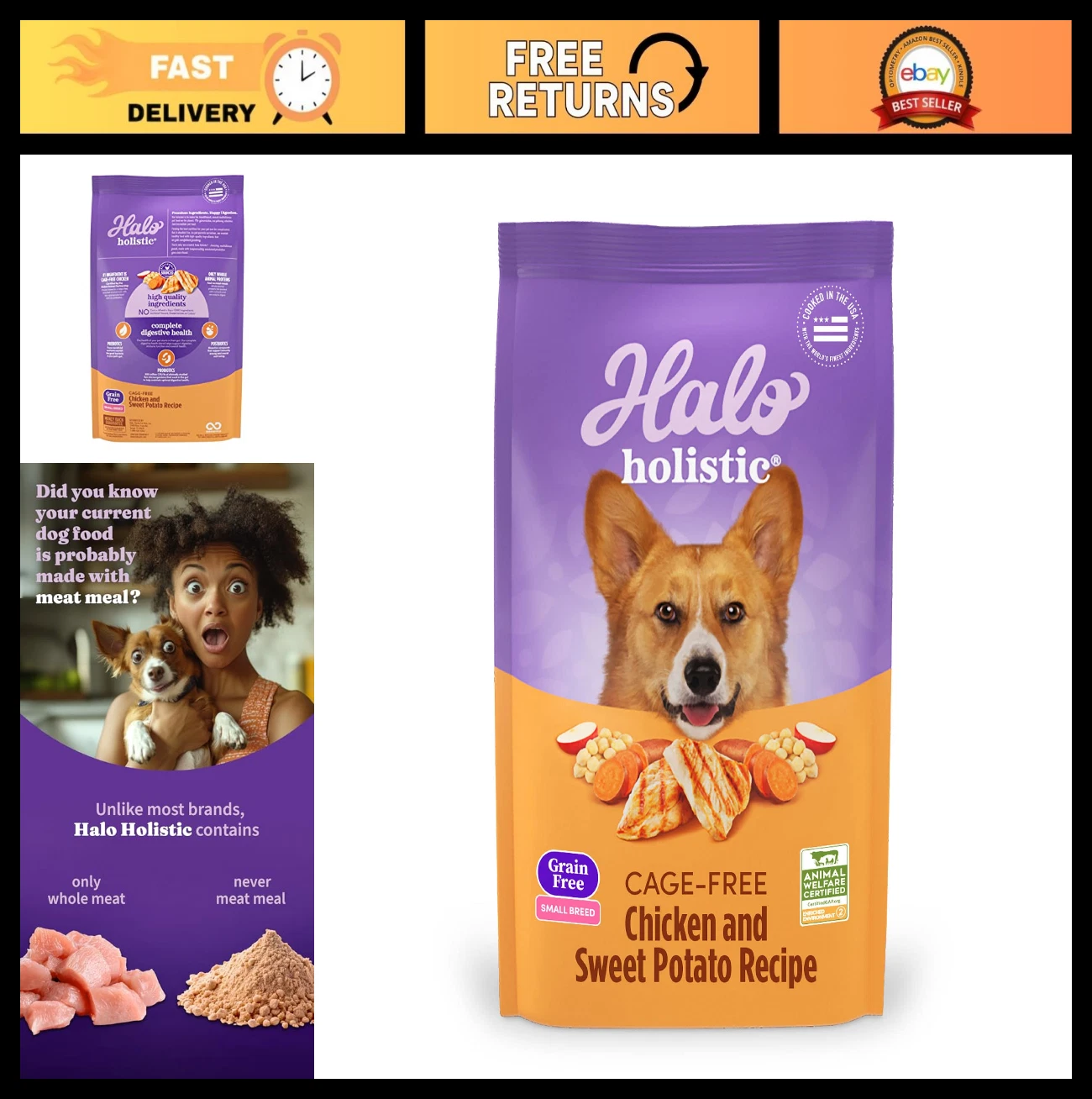Grain-Free Small Breed Dog Food with Cage-Free Chicken & Sweet Potato, 10 lb