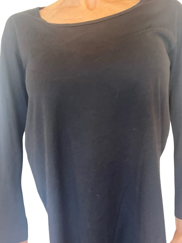 CAMISETA JIL SANDER ITALIA NEGRA BLANCA BLOQUE DE COLOR ALGODÓN PAÑUELO DOBLADILLO S Foto 4 de 4