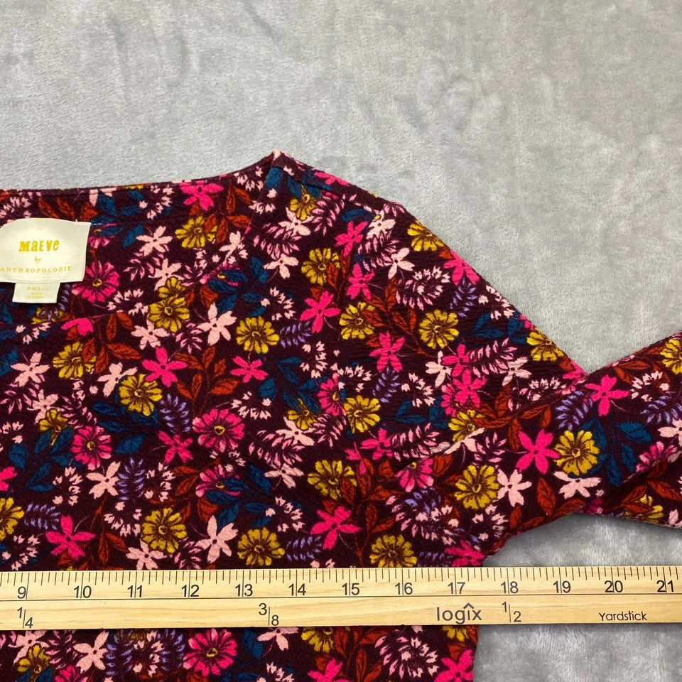 Maeve by Anthropologie Floral Print Bell Sleeve Blouse Top Fall Autumn Sz S - Image 3 of 4