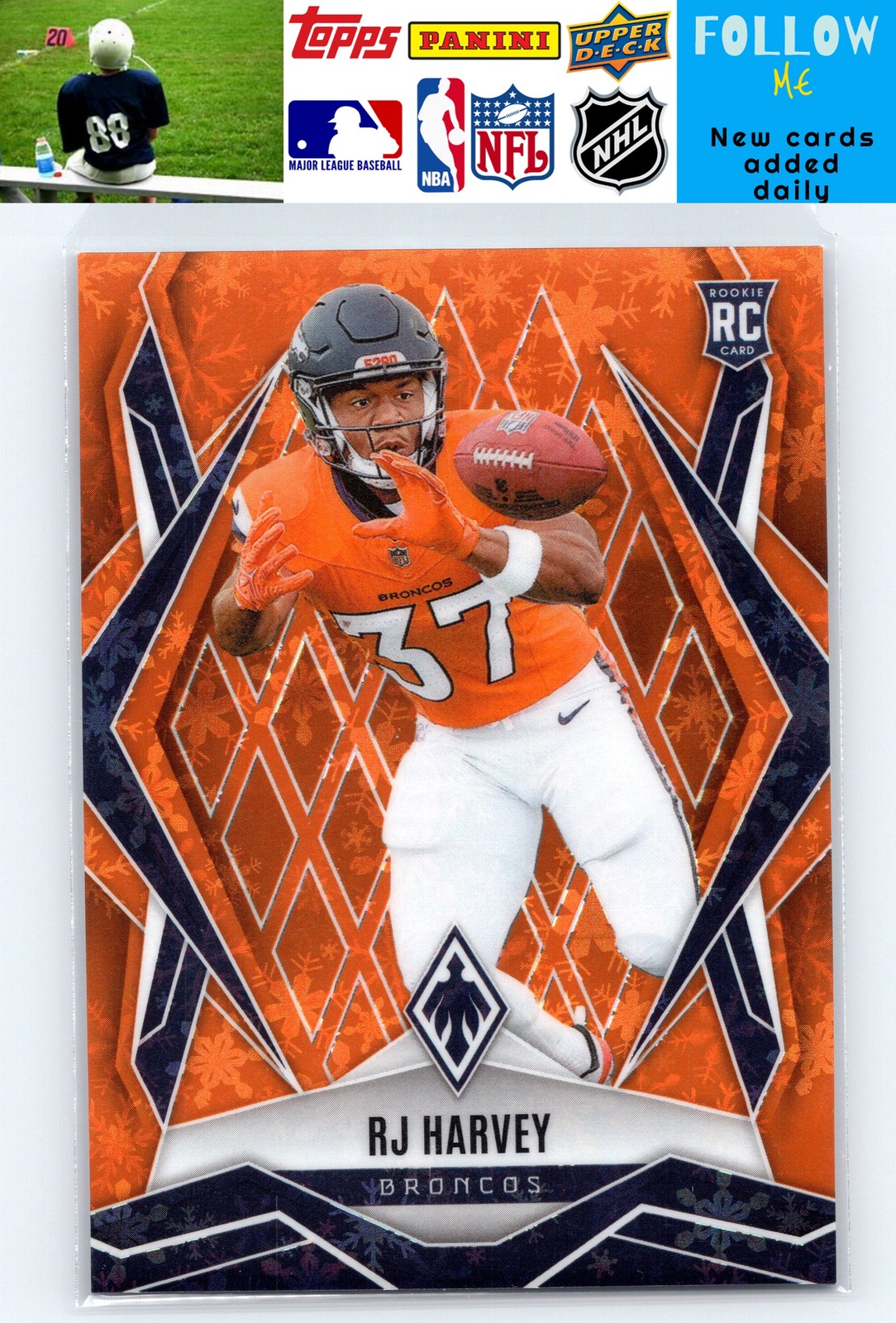 2025 Panini Phoenix #176 RJ Harvey Orange Winter Prizm #/99