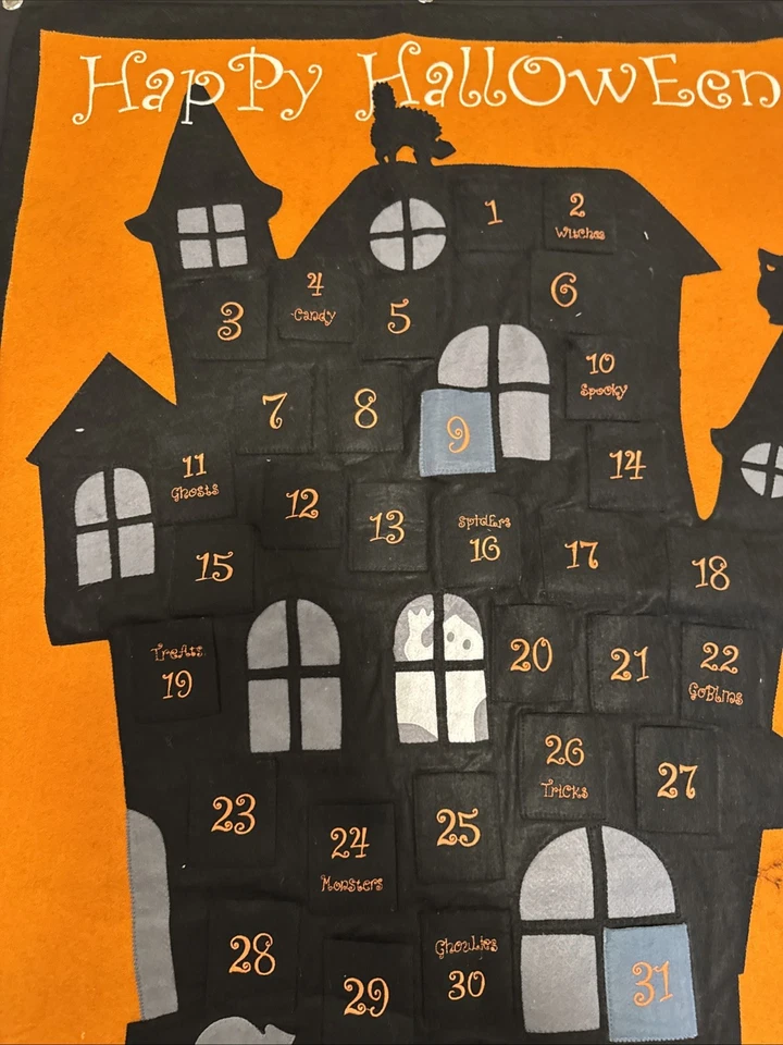 Pottery Barn Kids Advent Halloween countdown Calendar Spooky Mansion 42x32 - Image 4 of 4