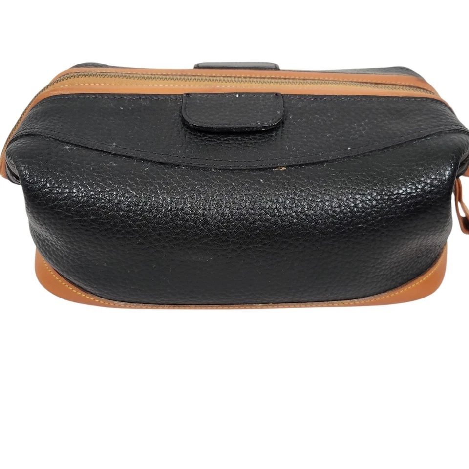 DE COLECCIÓN DOONEY & BOURKE BOLSO DE CUERO GUIJARRO KIT DOBLE MAQUILLAJE PLEGABLE CREMALLERA DE VIAJE Foto 4 de 4