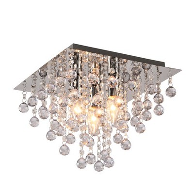 CRIS LED Deckenleuchte Ø32CM   3-flammig, Chrom & funkelnde Lichteffekte